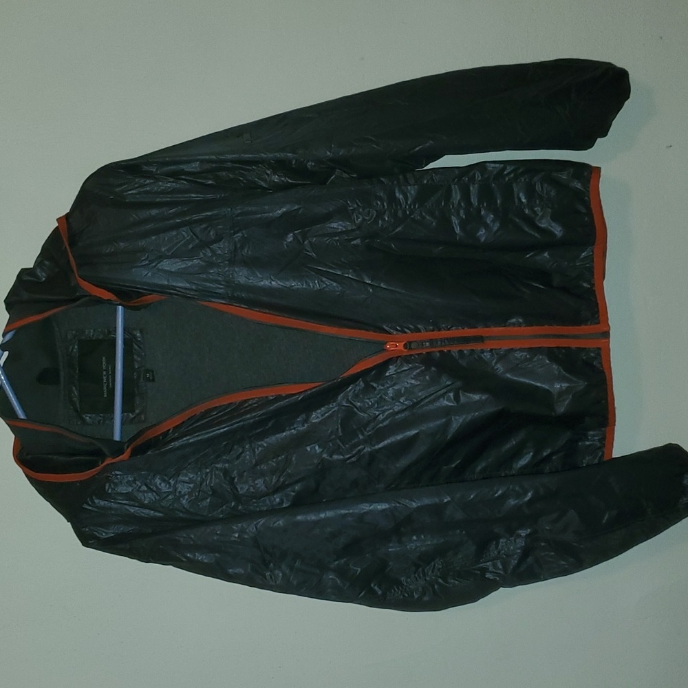 Mark New York size M men's windbreaker‎ jacket grey and orange